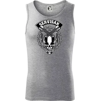 Lebka servisák - Tílko pánské Core - M ( Tmavě šedý melír )