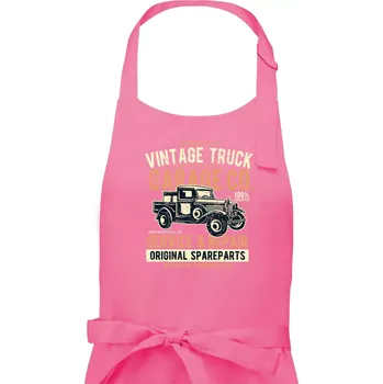 Kuchyňská zástěra Vintage Truck - Pánská zástěra na vaření - Univerzální velikost ( Růžová )