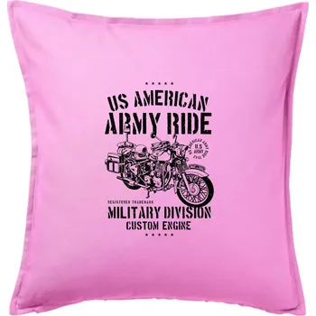 Polštář Army Ride Motorcycle - Polštář 50x50 - 50x50 - Pouze potah ( Růžová )