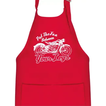 Kuchyňská zástěra Put The Fun Between Your Legs Moto - Dětská zástěra na vaření - Univerzální velikost ( Červená )