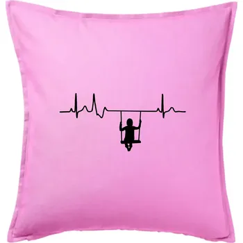 Polštář EKG houpačka - Polštář 50x50 - 50x50 - Pouze potah ( Růžová )