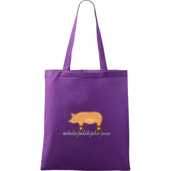 Nebudu jezdit jako prase - Taška bavlněná - 42 x 38 cm ( Fialová )
