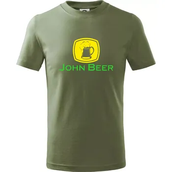 Chlapecké oblečení John Beer - Pivo - Tričko dětské bavlněné - 104-110cm / 3-4 roky ( Khaki )