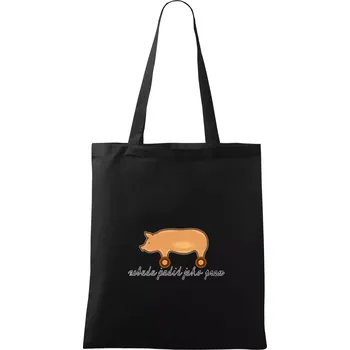 Nebudu jezdit jako prase - Taška bavlněná - 42 x 38 cm ( Černá )