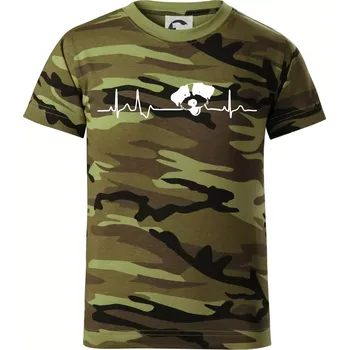 Chlapecké tričko Jack Russell Terriér hrubosrstý Ekg - Dětské maskáčové triko - 146 cm/10 let ( Zelený maskáč )