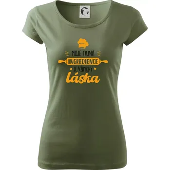 Dámské tričko Moje tajná ingredience láska - Dámské triko Pure - M ( Khaki )