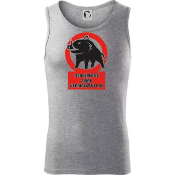Nebezpečné zvíře - Tílko pánské Core - XL ( Tmavě šedý melír )