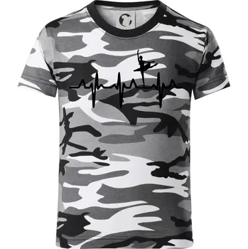 Chlapecké tričko EKG balet - Dětské maskáčové triko - 104-110cm / 3-4 roky ( Šedý maskáč )