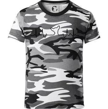 Chlapecké tričko Čivava EKG - Dětské maskáčové triko - 104-110cm / 3-4 roky ( Šedý maskáč )