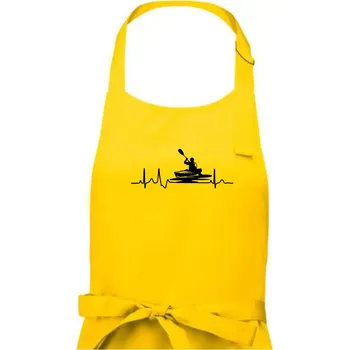 Kuchyňská zástěra EKG kajak - Dámská zástěra na vaření - Univerzální velikost ( Žlutá )
