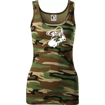 Dámské tričko Zapšklý farmář - Dámské Maskáčové tílko - XS ( Hnědý maskáč )