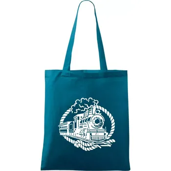 Lokomotiva lano - Taška bavlněná - 42 x 38 cm ( Petrolejová )