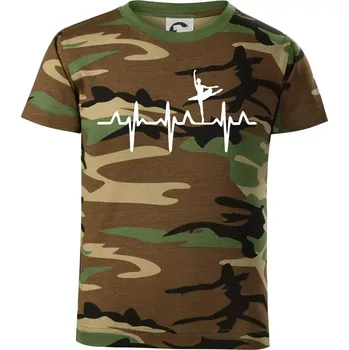 EKG balet - Dětské maskáčové triko - 122 cm/6 let ( Hnědý maskáč )