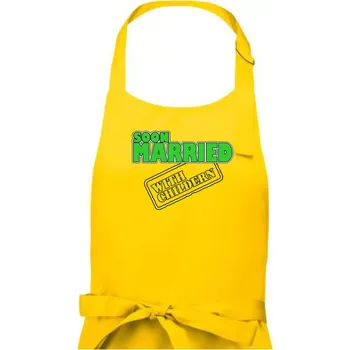 Kuchyňská zástěra Soon married with childern - Pánská zástěra na vaření - Univerzální velikost ( Žlutá )