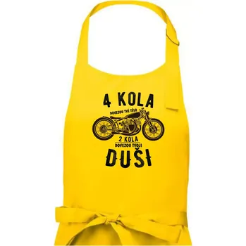Kuchyňská zástěra 4 kola vs 2 kola - Pánská zástěra na vaření - Univerzální velikost ( Žlutá )