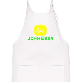 Kuchyňská zástěra John Beer traktor - Dětská zástěra na vaření - Univerzální velikost ( Bílá )