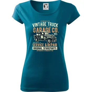 Dámské tričko Vintage Truck - Dámské triko Pure - XS ( Petrolejová )