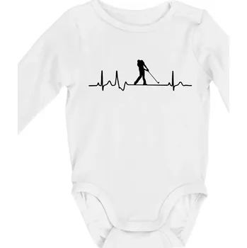 Kojenecký body EKG golf úder - Body kojenecké s dlouhým rukávem - Dlouhý r. do 3 měs ( Bílá )