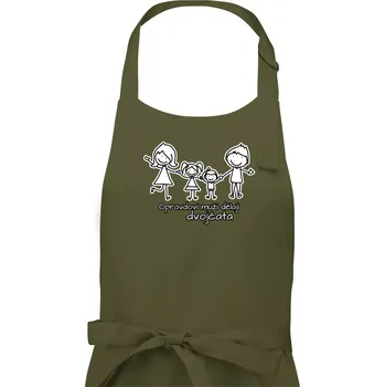 Kuchyňská zástěra Opravdoví muži dělají dvojčata - holka kluk - Dámská zástěra na vaření - Univerzální velikost ( Khaki )