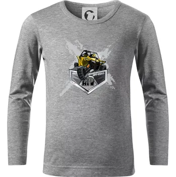 Chlapecké tričko ATV Buggy splash - Triko dětské Long Sleeve - 122 cm/6 let ( Tmavě šedý melír )