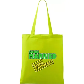 Soon married with childern - Taška bavlněná - 42 x 38 cm ( Limetková )