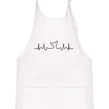 Kuchyňská zástěra Čivava EKG - Dětská zástěra na vaření - Univerzální velikost ( Bílá )