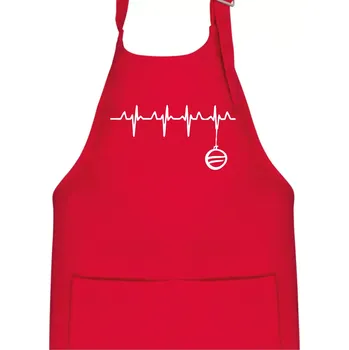 Kuchyňská zástěra EKG Vánoční ozdoba - Dětská zástěra na vaření - Univerzální velikost ( Červená )