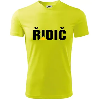Chlapecké tričko Řidič nápis - Dětské triko sportovní (dresovina) - 146 cm/10 let ( Neonově žlutá )