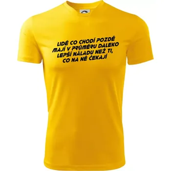 Chlapecké tričko Lidé co chodí pozdě - Dětské triko sportovní (dresovina) - 134 cm/8 let ( Žlutá )