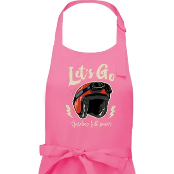Kuchyňská zástěra Moto let's go - Pánská zástěra na vaření - Univerzální velikost ( Růžová )