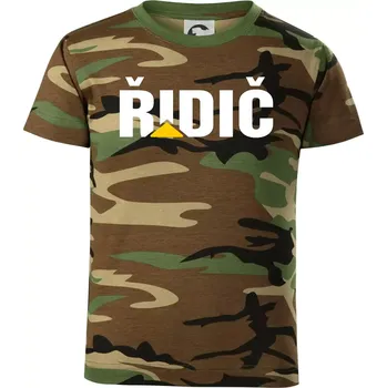 Chlapecké oblečení Řidič nápis - Dětské maskáčové triko - 122 cm/6 let ( Hnědý maskáč )