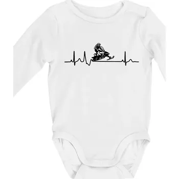 EKG sněžný skútr - Body kojenecké s dlouhým rukávem - Dlouhý r. 3-6 měs ( Bílá )