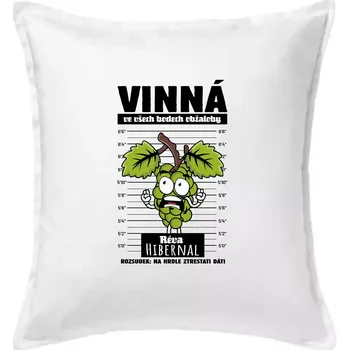 Polštář Vinná réva odsouzena Hibernal - Polštář 50x50 - 50x50 - Pouze potah ( Bílá )