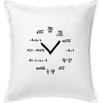Polštář Matematické hodiny - Polštář 50x50 - 50x50 - Pouze potah ( Bílá )