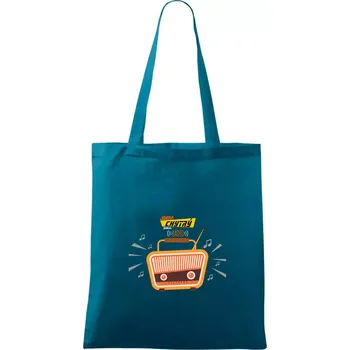 Jsem chytrý jako rádio barevné - Taška bavlněná - 42 x 38 cm ( Petrolejová )