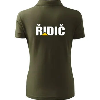 Řidič nápis - Polokošile dámská Pique Polo - 2XL ( Military )