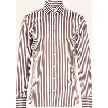 Pánská košile 1863 By Eterna Pánská Košile Slim Fit, tmavě hnědá / krémová, 42