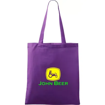 John Beer traktor - Taška bavlněná - 42 x 38 cm ( Fialová )