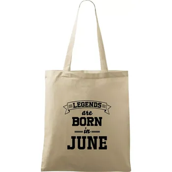 Nákupní taška Legends are born in June - Taška bavlněná - 42 x 38 cm ( Naturální )