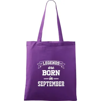 Legends are born in September - Taška bavlněná - 42 x 38 cm ( Fialová )