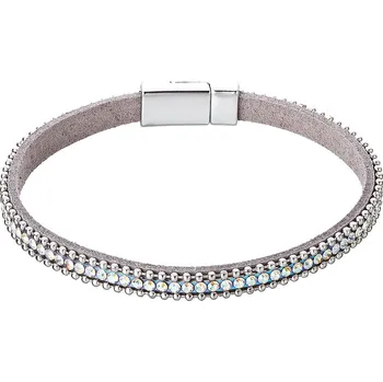 Náramek Náramek bílý textilní s krystaly 53007.1 crystal