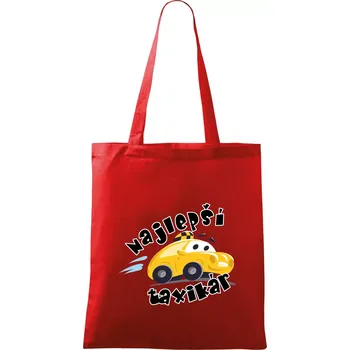Nákupní taška Nejlepší taxikář kreslený - Taška bavlněná - 42 x 38 cm ( Červená )