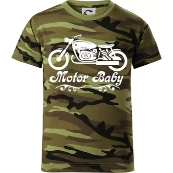 Motor baby - Dětské maskáčové triko - 134 cm/8 let ( Zelený maskáč )