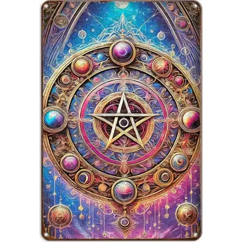 Plechová cedule BAF Kovová cedule Pentagram 30 x 20 cm. POŠKOZENO SLEVA