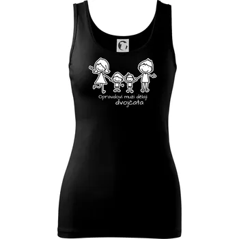 Dámské tričko Opravdoví muži dělají dvojčata - kluk kluk - Dámské tílko - L ( Černá )