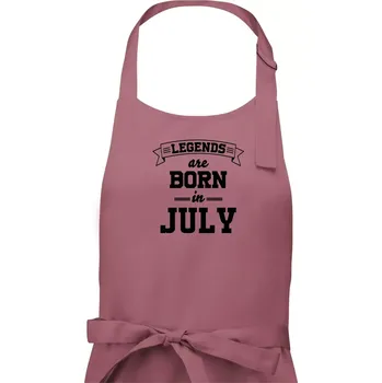 Kuchyňská zástěra Legends are born in July - Pánská zástěra na vaření - Univerzální velikost ( Starorůžová )
