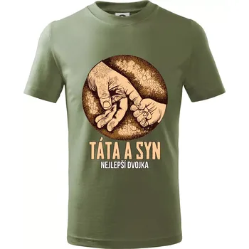 Táta a syn nejlepší dvojka - Tričko dětské bavlněné - 146 cm/10 let ( Khaki )