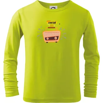 Jsem chytrý jako rádio barevné - Triko dětské Long Sleeve - 134 cm/8 let ( Limetková )