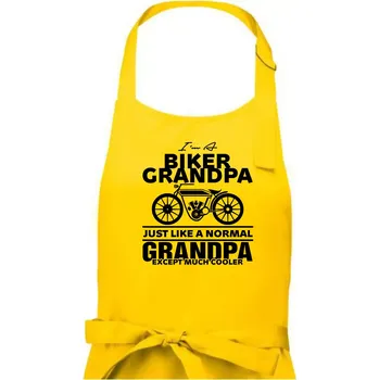 Kuchyňská zástěra Biker Grandpa - Pánská zástěra na vaření - Univerzální velikost ( Žlutá )