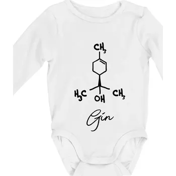 Kojenecký body Barová chemie - gin - Body kojenecké s dlouhým rukávem - Dlouhý r. do 3 měs ( Bílá )